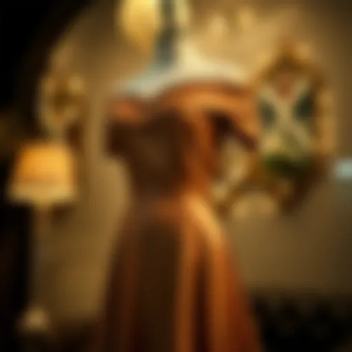 Elegant display of a vintage 1950s off the shoulder dress