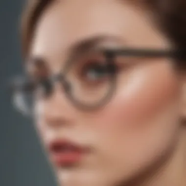 A close-up of asymmetrical glasses frames showcasing unique design elements.