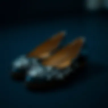 Elegant black flats with shining rhinestones