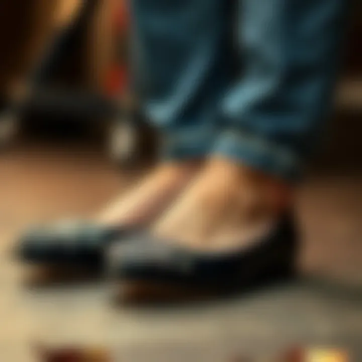 Sustainable fashion elements with black flats