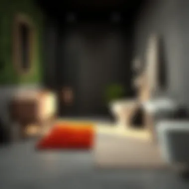 Stylish bathroom featuring sun rugs in contemporary design