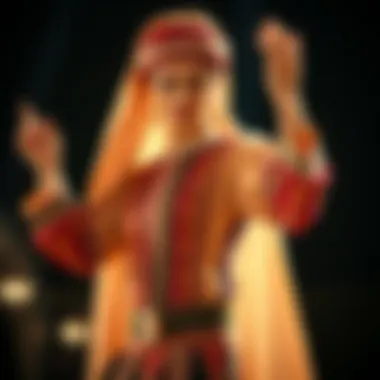 Traditional Arabic dance costume adorned with intricate embroidery
