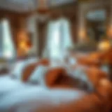 Luxurious silk bedding in a lavish bedroom setting