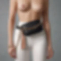 Elegant chain fanny pack purse showcased on a minimalist backdrop