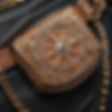 Close-up of the intricate design features of a chain fanny pack