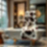 Elegant display of cow print bath towel in a luxurious bathroom setting