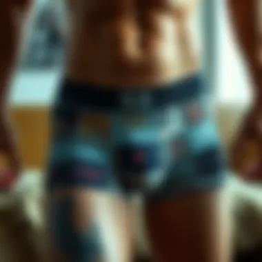 A stylish pair of custom boxers showcasing unique patterns and designs.