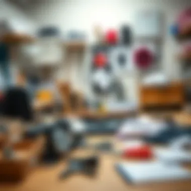 A well-organized workspace with tools and materials for creating custom boxers.