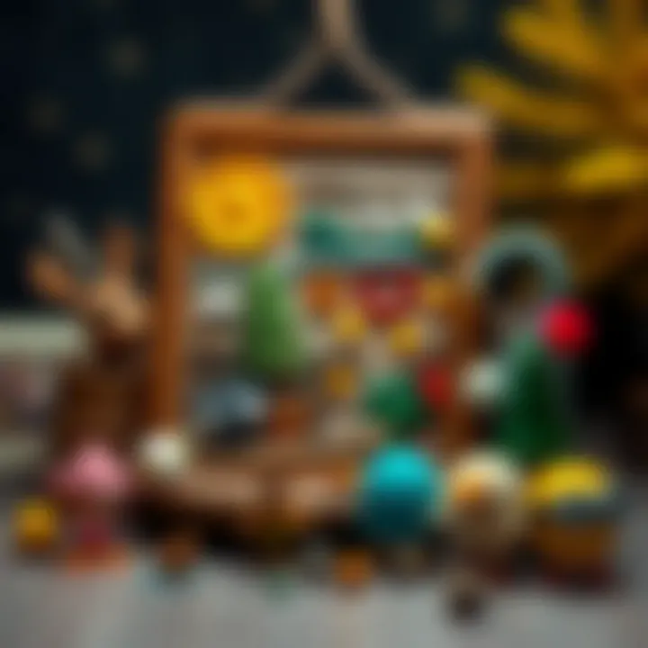 An artistic felt picture kit arrangement with various elements