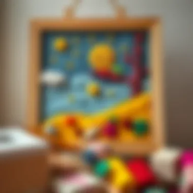 A completed felt picture illustrating creativity and design