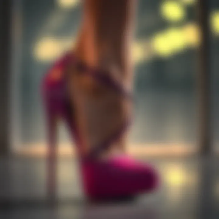 Comfort Meets Aesthetics Close-up of a stylish high heel emphasizing balance of comfort and aesthetics