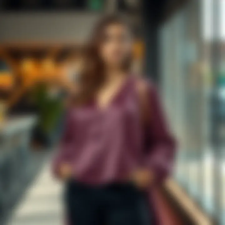 Vibrant Long Plus Top in Fashion A vibrant long plus top in a contemporary fashion setting.