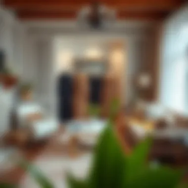 A beautifully styled room showcasing modest formal wear and accessories