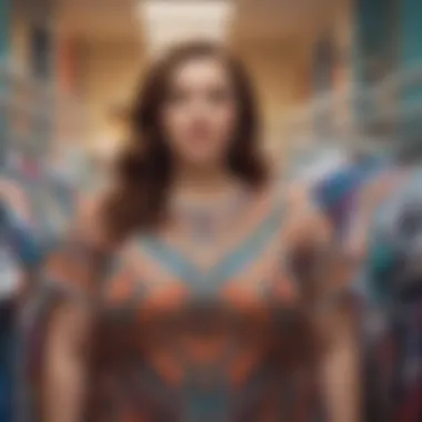 Diversity in Plus Size Printed T-Shirts A vibrant display of various plus size printed t-shirts featuring diverse patterns and colors.