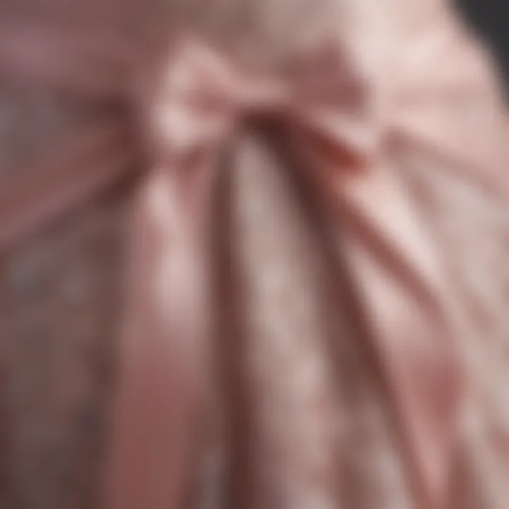 Close-up of the intricate ribbon detailing on a plus size skirt, highlighting craftsmanship and style