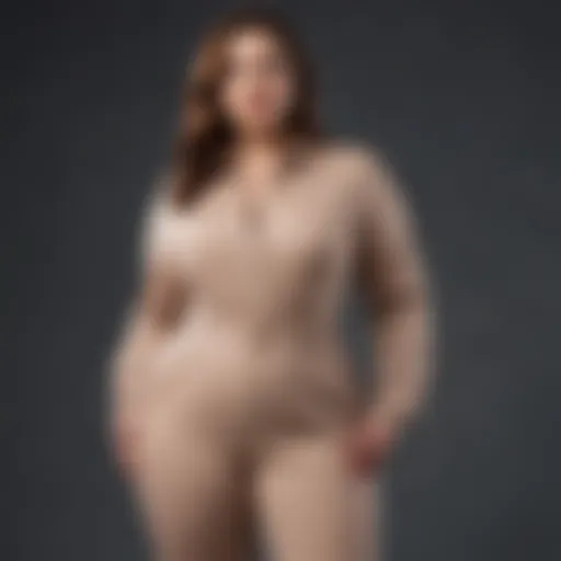 Elegant plus size stretch jumpsuit displayed on a mannequin