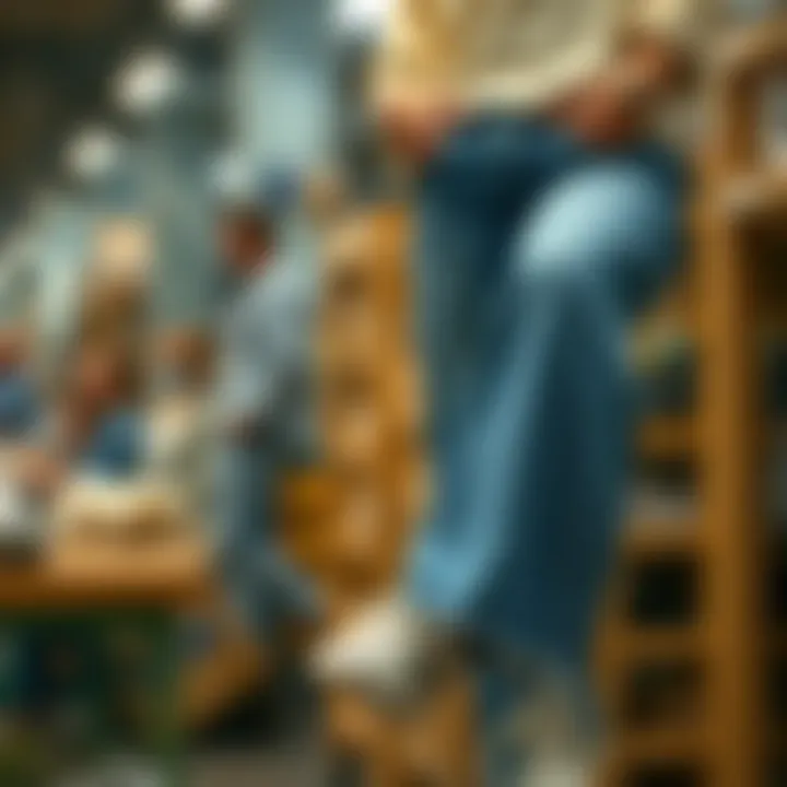 Sustainable denim production showcasing eco-friendly practices