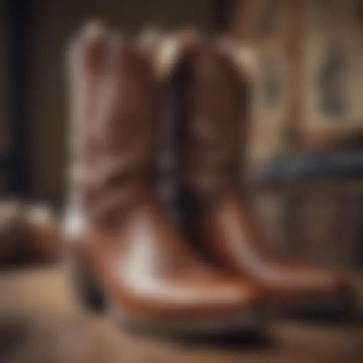 Historical representation of cowboy boots