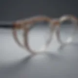 Close-up of teashade glasses showcasing unique design elements