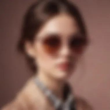 Fashionable individual incorporating teashade glasses into an outfit