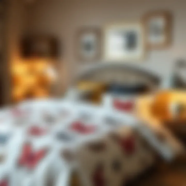 Stylish bedroom featuring a butterfly print duvet cover complemented by decor