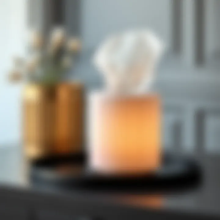 Elegant cylinder tissue box cover showcasing minimalist design.