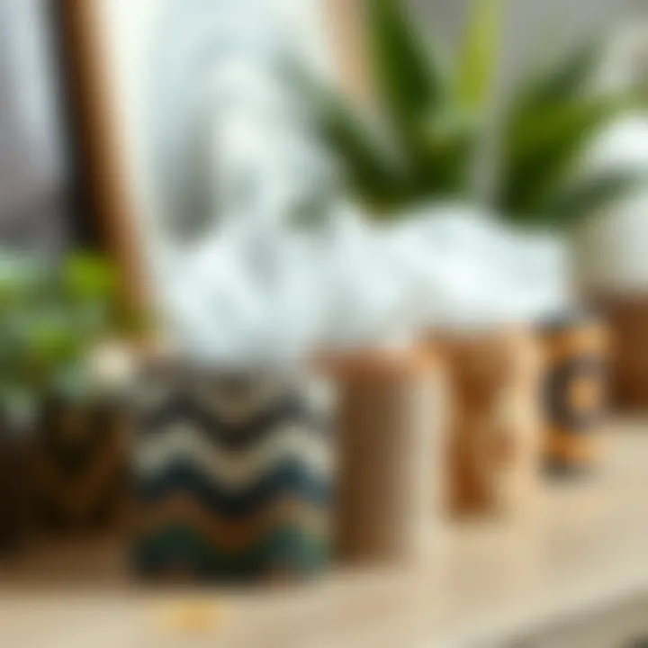 Close-up of sustainable materials used in cylinder tissue box covers.