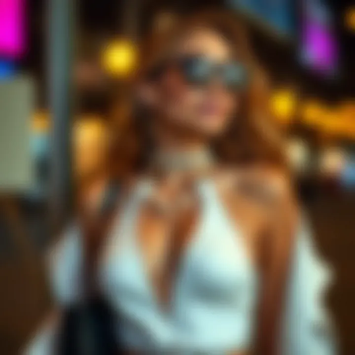 Stylish accessories paired with a halterneck bodysuit