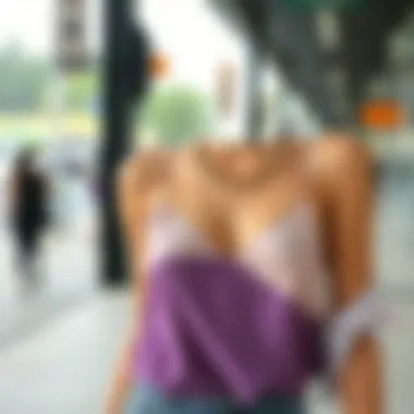 Versatile chain cami top in a casual setting