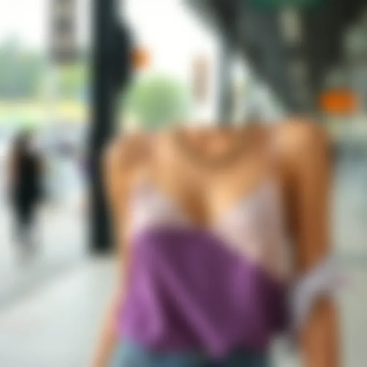 Versatile chain cami top in a casual setting