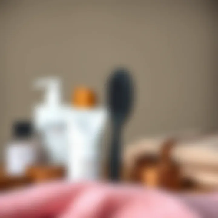 Complementary hair care routine including scalp brush and other products