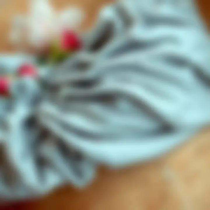 Detail shot of ruched fabric showcasing texture