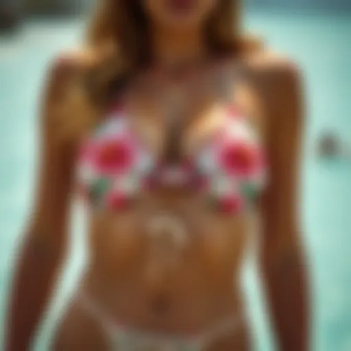 Vibrant floral patterns on a high waisted bikini