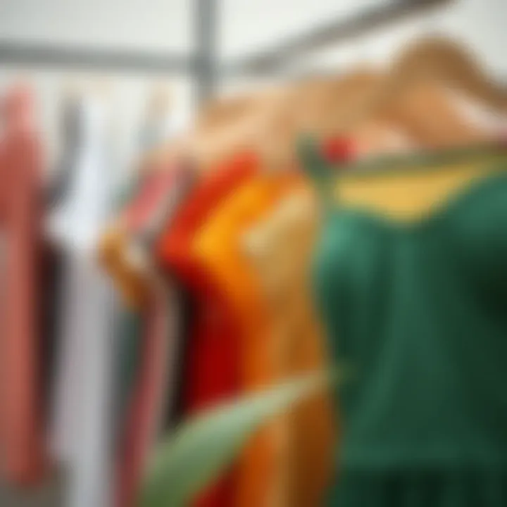 A vibrant display of eco-friendly fabrics suitable for knit crop tanks.