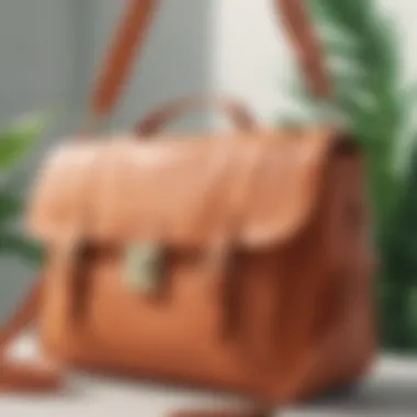 Close-up of eco-friendly materials used in a crossbody bag