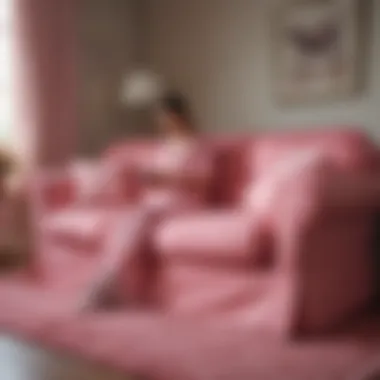 Maintenance tips for pink sofa slipcovers