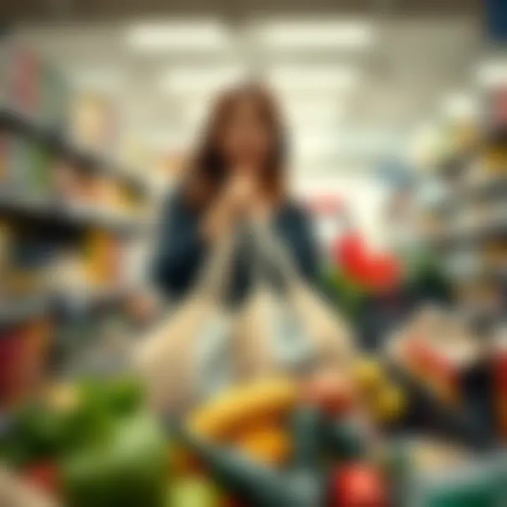 Bulk shopping with reusable grocery bags