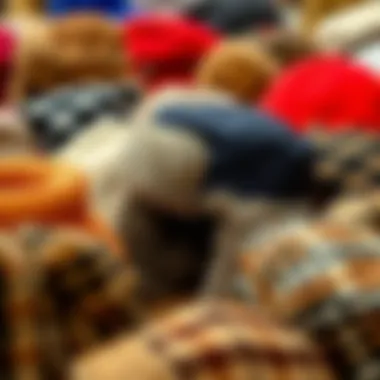An array of wool trapper hats in various colors and designs.