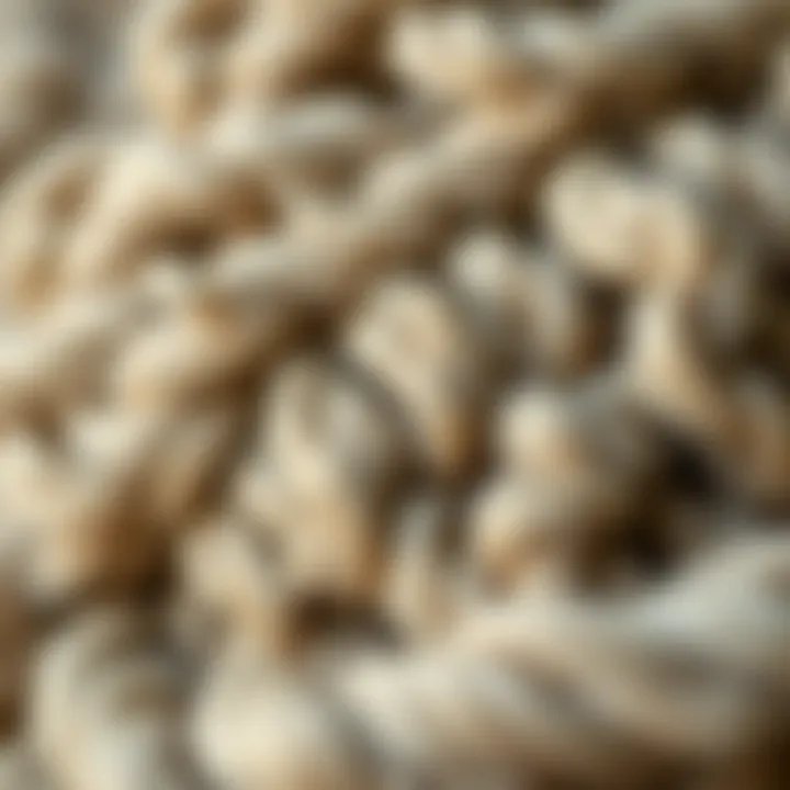 Close-up of wool fibers showcasing the natural texture.