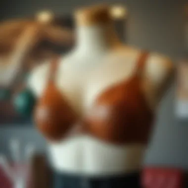 Stylish leather bra on a mannequin showcasing design