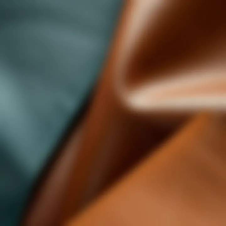 Sustainable leather material swatches for bras