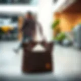 Stylish tote bag with insulated lunch compartment in a modern setting