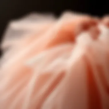 A close-up of tutu tulle fabric highlighting its texture