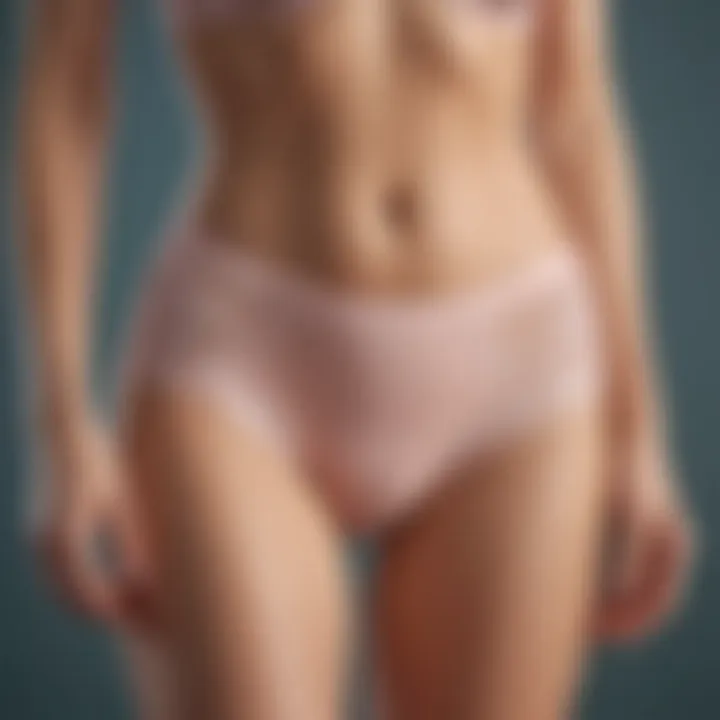 Close-up of the innovative material used in Warner's tummy control panties emphasizing stretch and comfort.