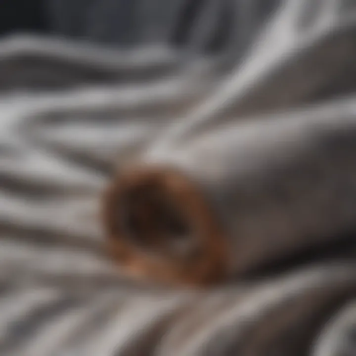 Close-up of fabric fibers showcasing no shed technology.