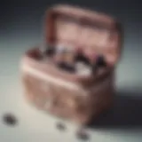 Elegant foldable travel makeup bag showcasing intricate design elements