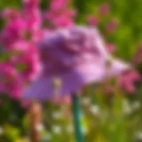 A stylish lightweight bucket hat displayed against a vibrant outdoor backdrop