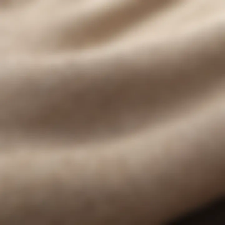 Close-up of linen texture showcasing its natural fibers