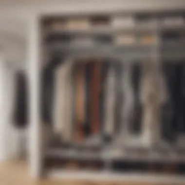 Organized closet featuring a belt rack among other accessories