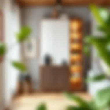 Stylish narrow cabinet showcasing eco-friendly materials